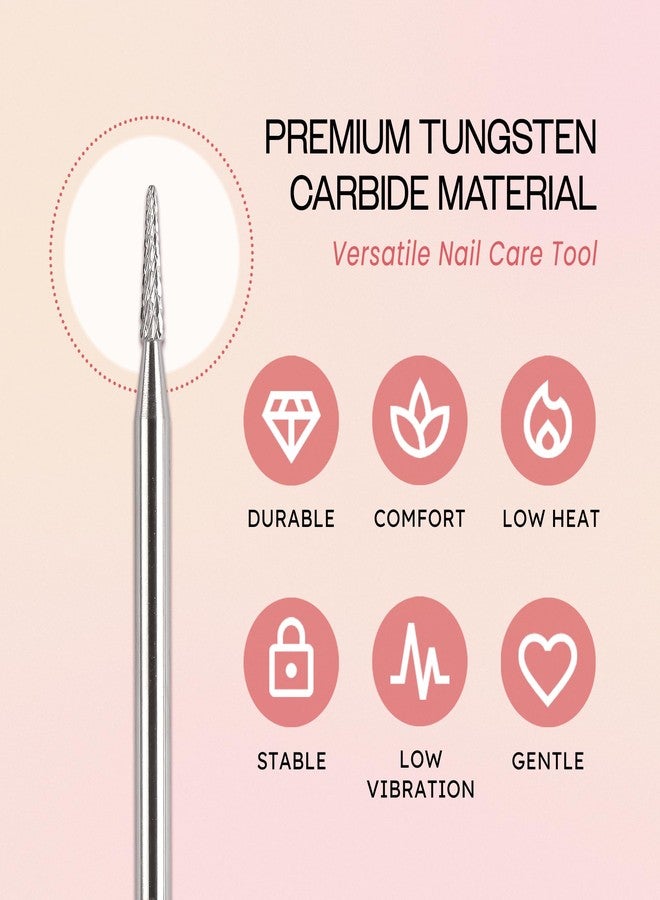PANA 3/32" Carbide Cuticle Nail Drill Bit for Cuticle Cleaning, Dead Skin Removal, Gel Polish & Acrylic Removal, Under Nail Cleaner, Nail Salon, Manicure Tools (Sharp Point - Silver, Medium) - Image 4